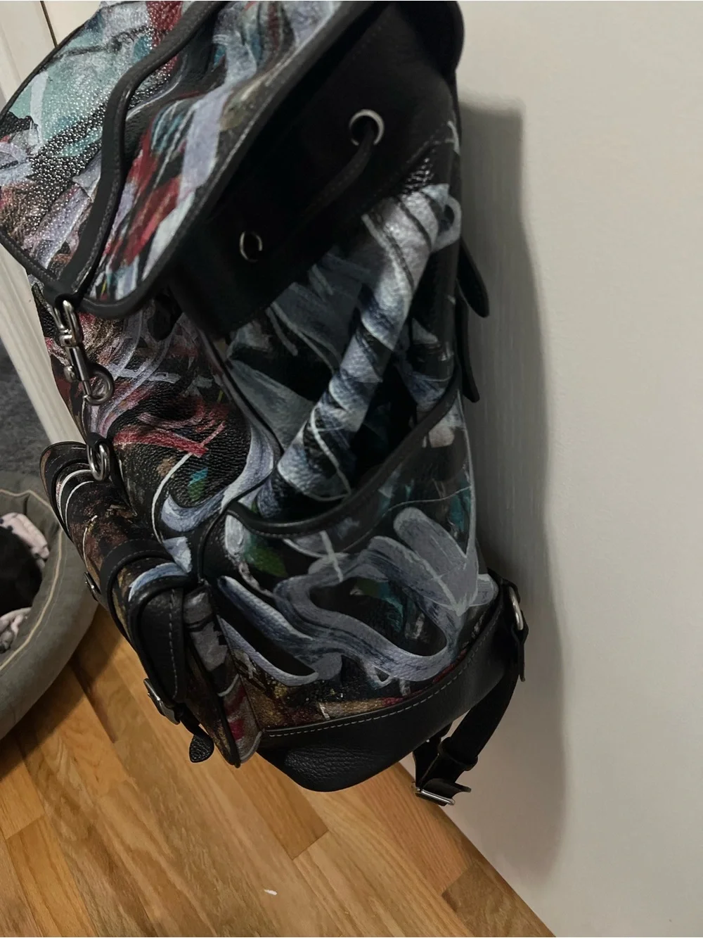Coach Mint+SERF CLD676 Leather Multicolor Backpack Women's Mens KNB1563 Grafitti